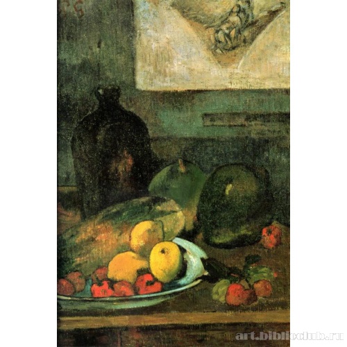 Натюрморт на фоне гравюры Делакруа