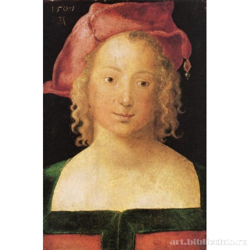 Портрет молодой девушки с красным беретом