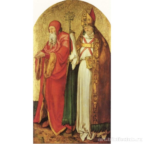 Алтарь Ябаха, внутренняя сторона правой створки: Святые Симеон и Лазарь