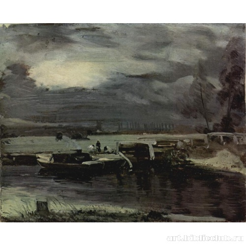 Лодки на реке Стоур, на заднем плане церковь в Дэдхэме