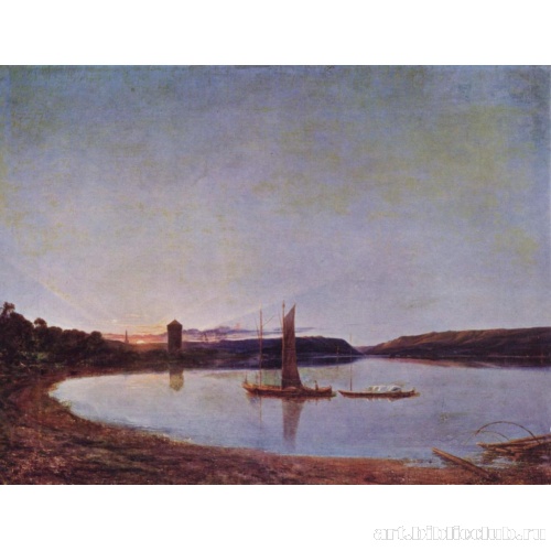 Озеро при заходе солнца