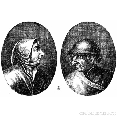 Головы крестьянина и крестьянки в овале