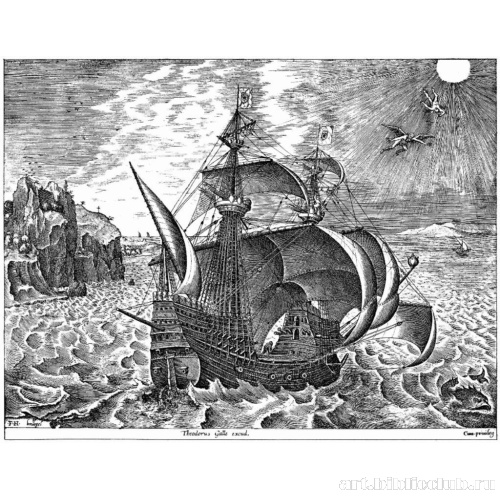 Парусный корабль, оснащенный пушками