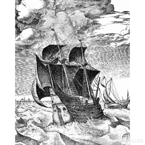 Корабль в бурном море