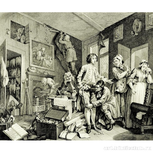 Серия «Карьера распутника [Похождения повесы]» [01], первый лист: Юноша получает наследство скупца (Ввод во владение), первое состояние