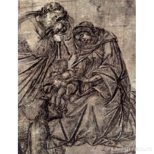 Фрагмент картона: Поклонение волхвов