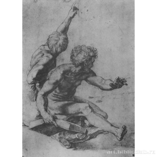 Этюды обнаженных натурщиков для святого Матфея и указывающего апостола