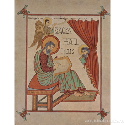 Линдисфарнская книга, сцена: св. Матфей