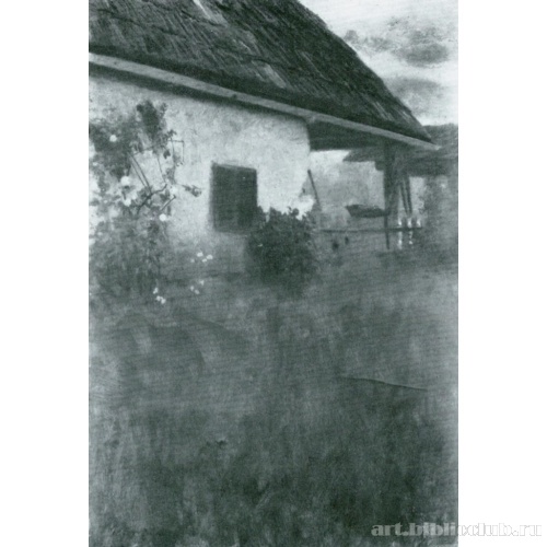 Сельский дом с кустом роз