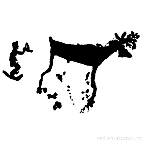 Лось и человек на лыжах